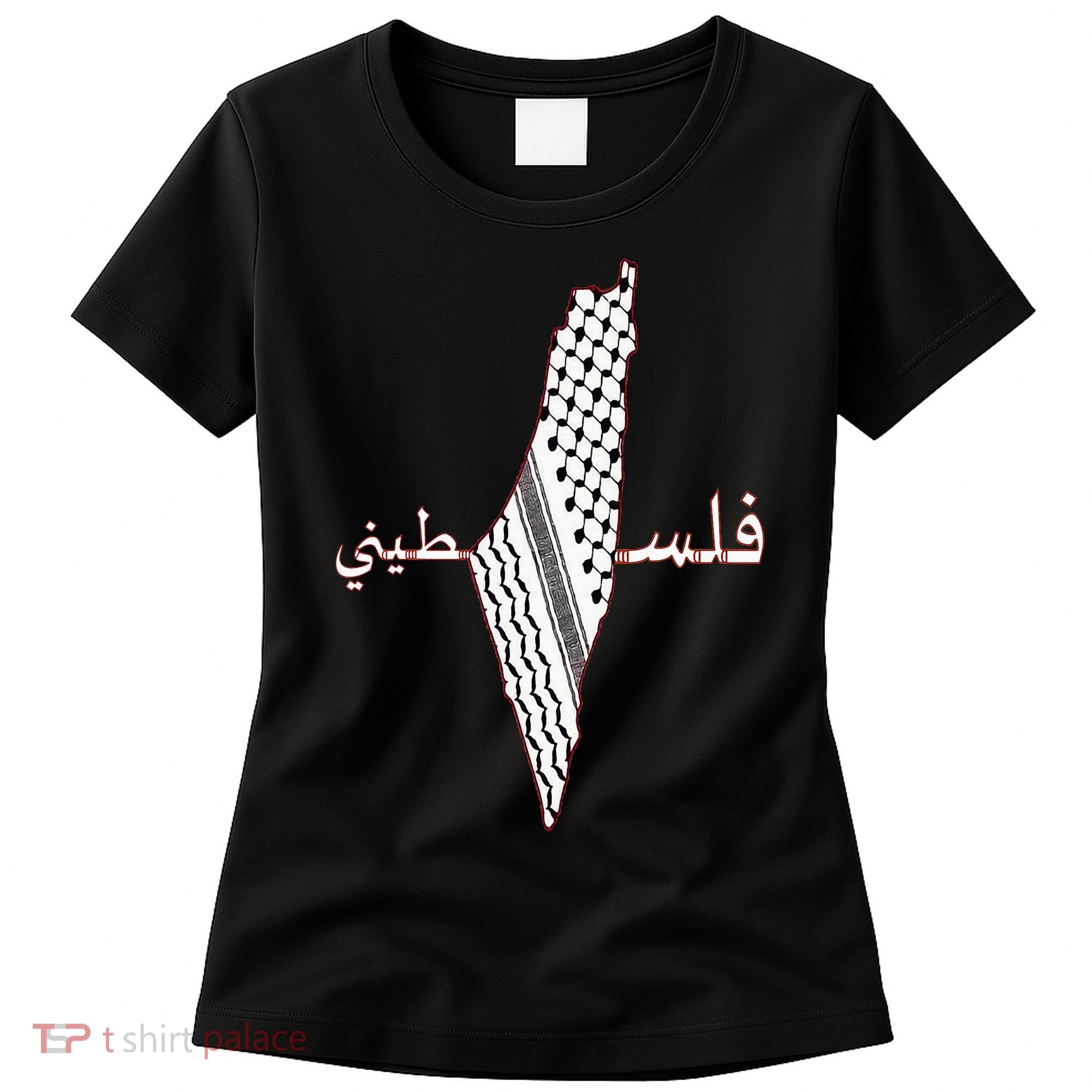 Keffiyeh Palestine Map Scarf Shemagh Palestinians Women's T-Shirt
