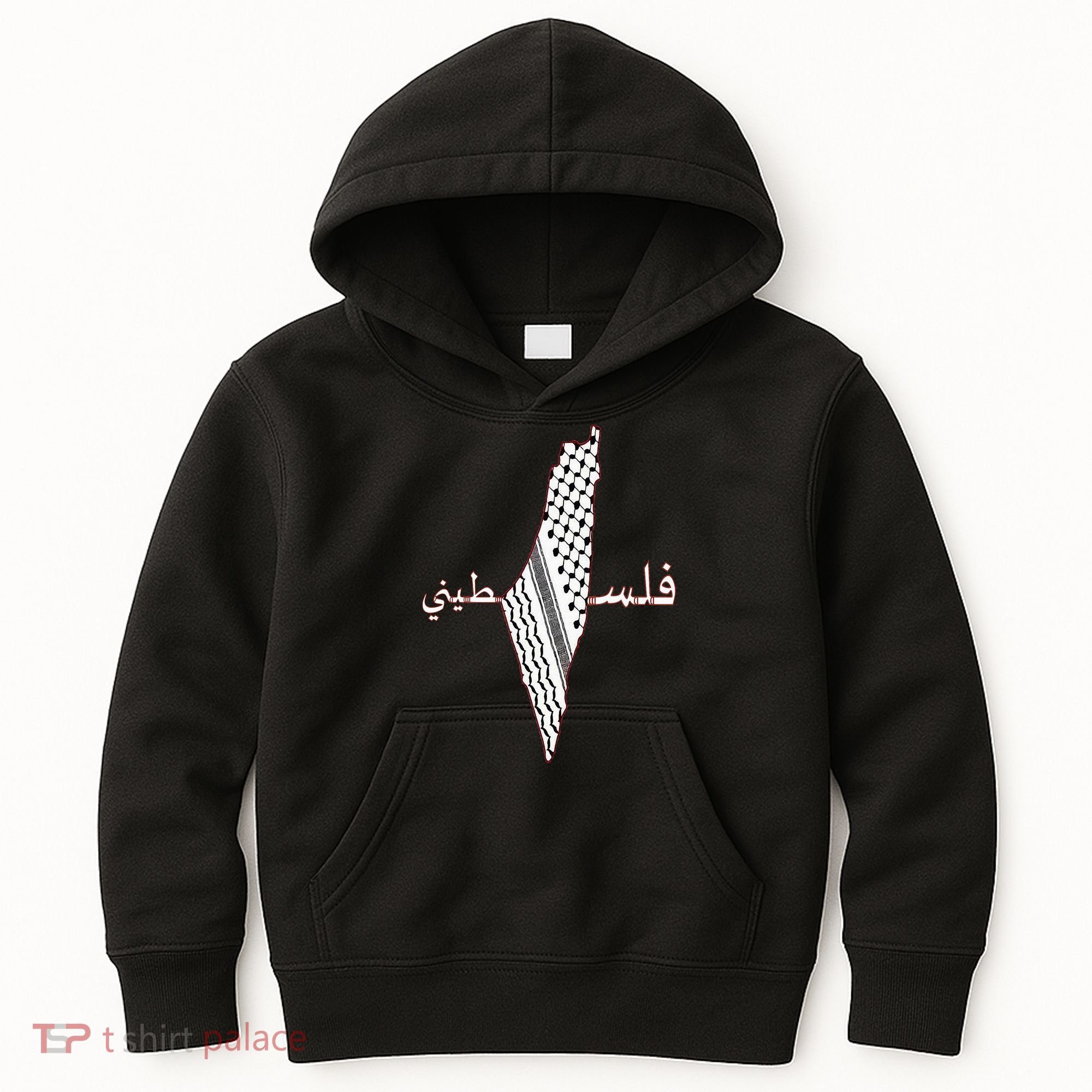 Keffiyeh Palestine Map Scarf Shemagh Palestinians Kids Hoodie