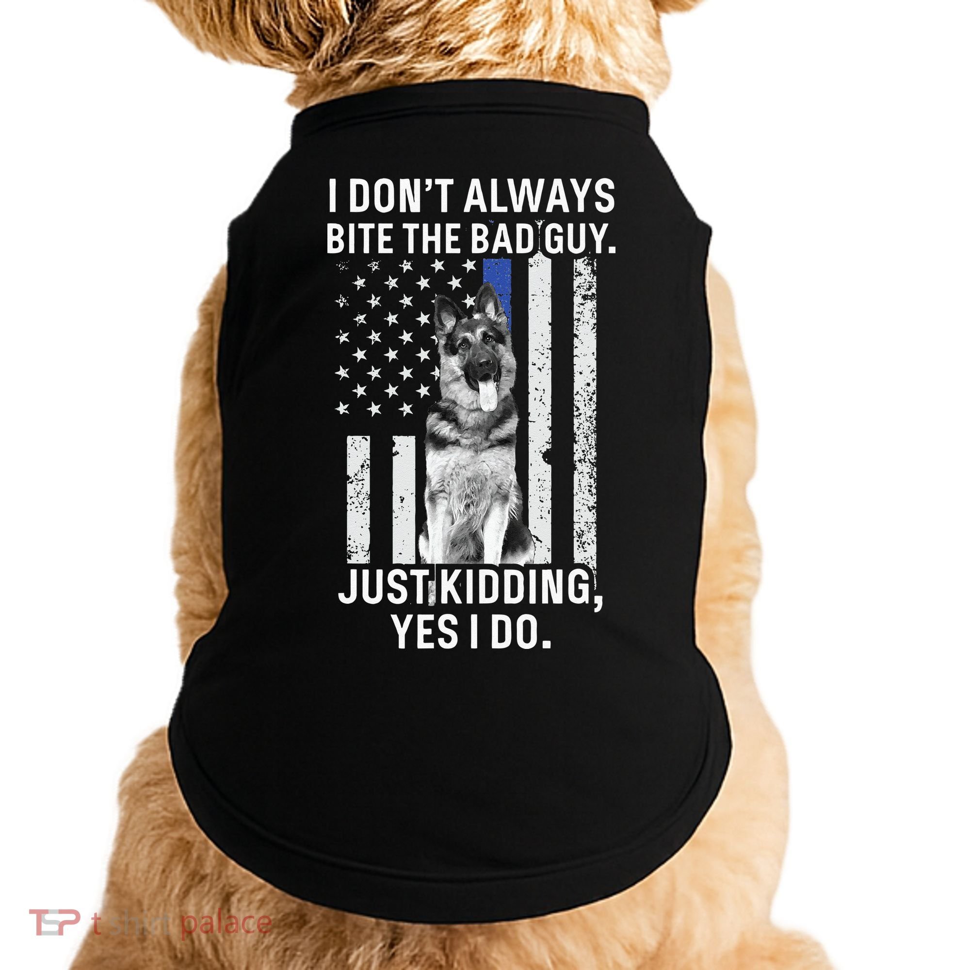 K9 Police Officer German Shepherd Funny Thin Blue Line Doggie Tank