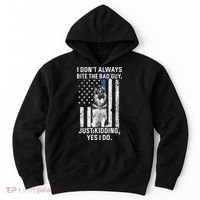 K9 Police Officer German Shepherd Funny Thin Blue Line Hoodie thumb 0