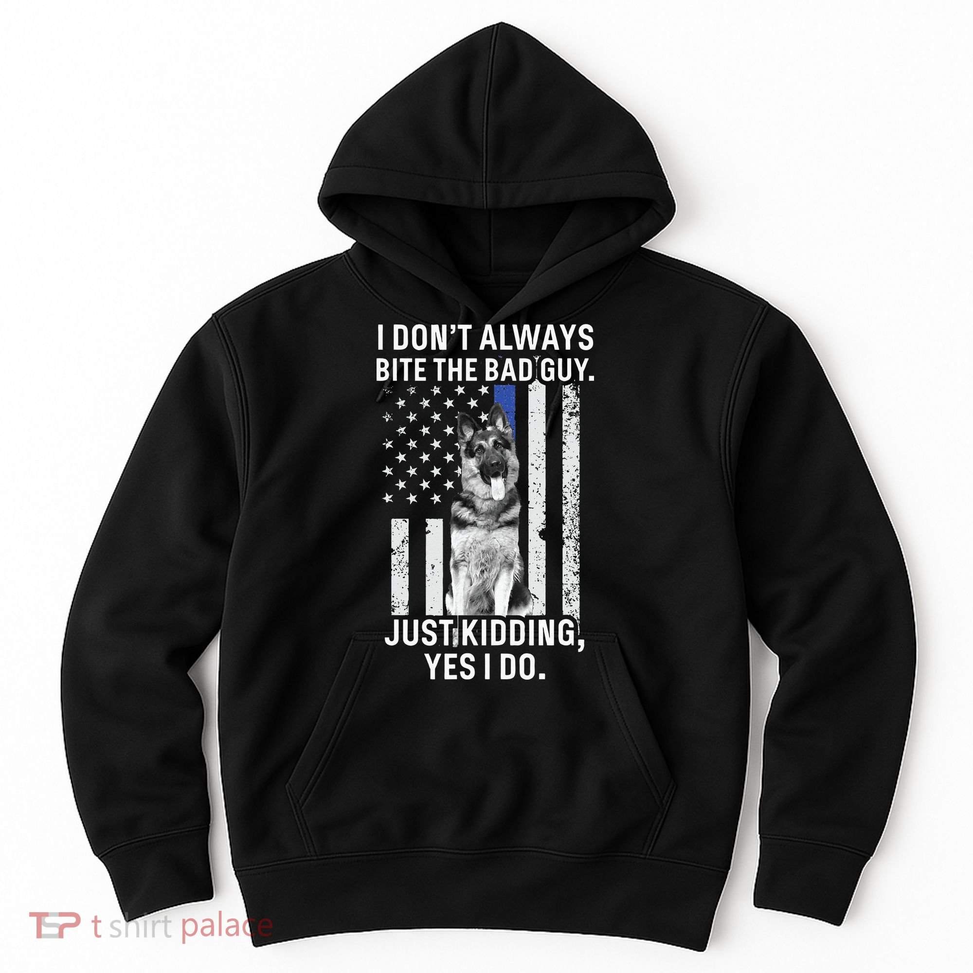 K9 Police Officer German Shepherd Funny Thin Blue Line Hoodie