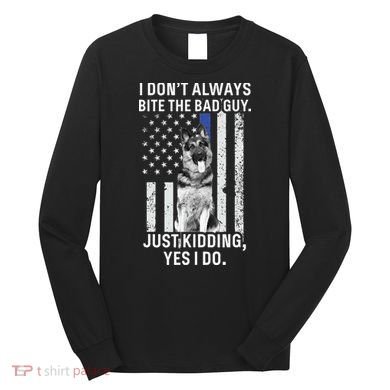 K9 Police Officer German Shepherd Funny Thin Blue Line Long Sleeve Shirt