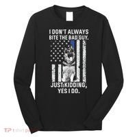 K9 Police Officer German Shepherd Funny Thin Blue Line Long Sleeve Shirt thumb 0
