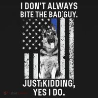 K9 Police Officer German Shepherd Funny Thin Blue Line Long Sleeve Shirt thumb 2