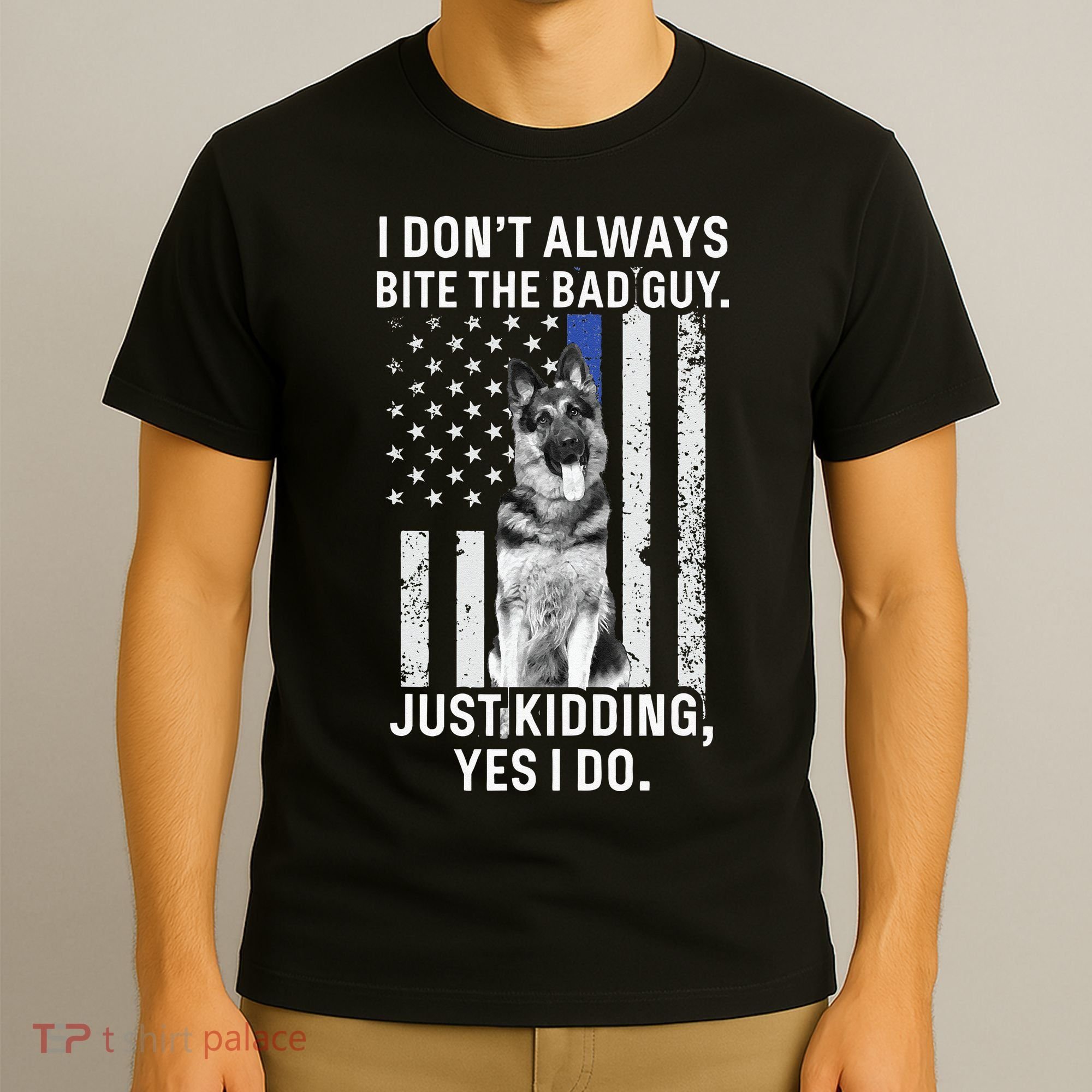 K9 Police Officer German Shepherd Funny Thin Blue Line T-Shirt