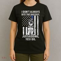 K9 Police Officer German Shepherd Funny Thin Blue Line T-Shirt thumb 4