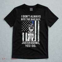 K9 Police Officer German Shepherd Funny Thin Blue Line T-Shirt thumb 5