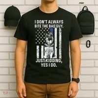 K9 Police Officer German Shepherd Funny Thin Blue Line T-Shirt thumb 6