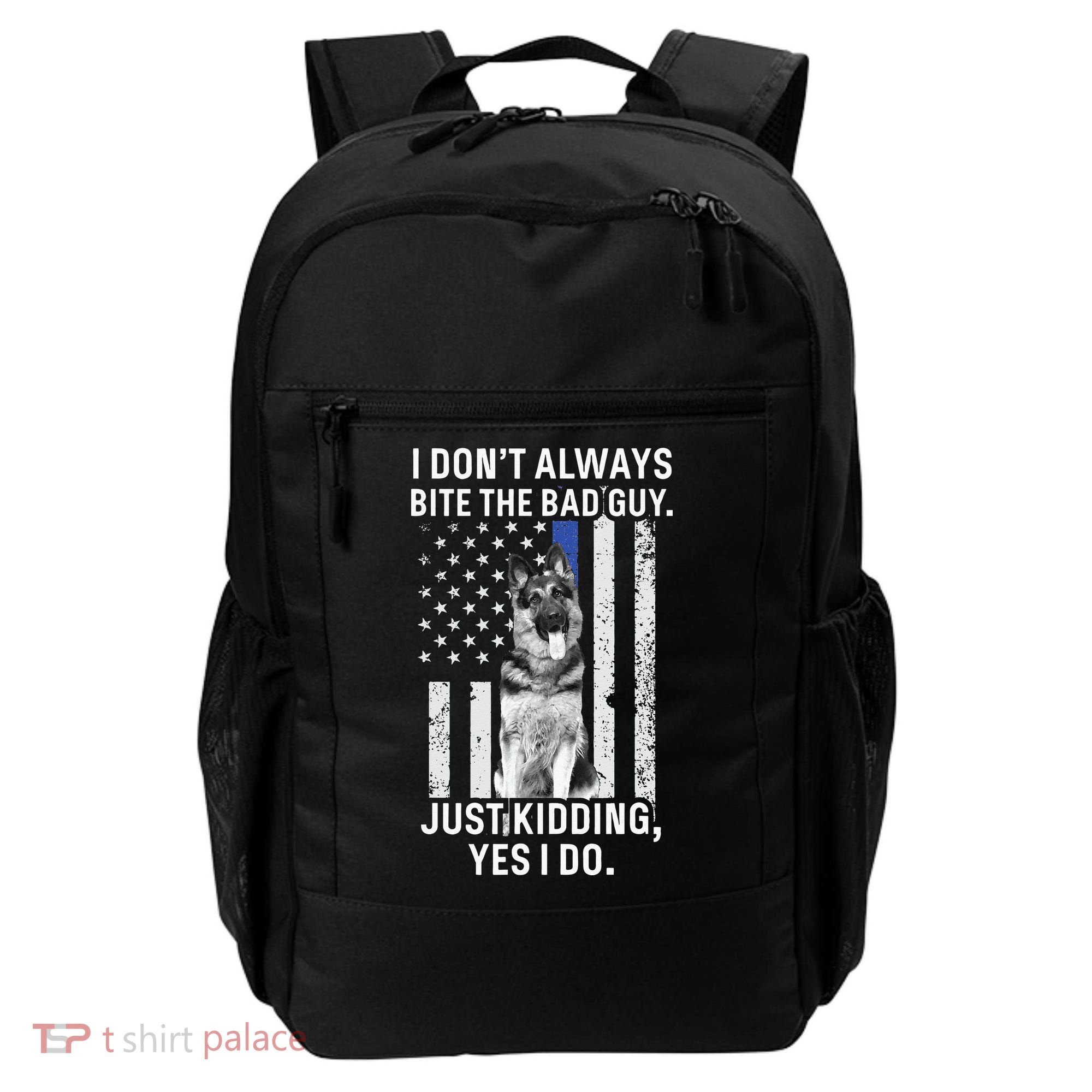 K9 Police Officer German Shepherd Funny Thin Blue Line Backpack