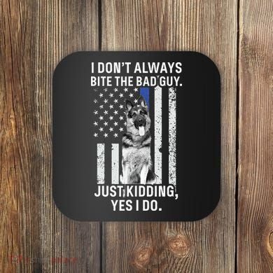 K9 Police Officer German Shepherd Funny Thin Blue Line Coaster