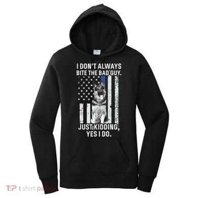 K9 Police Officer German Shepherd Funny Thin Blue Line Women's Hoodie