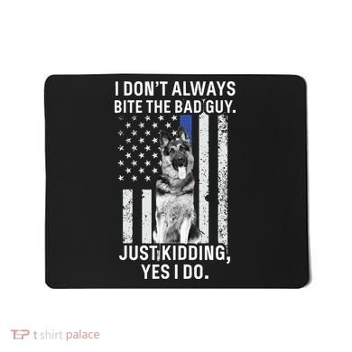 K9 Police Officer German Shepherd Funny Thin Blue Line Mousepad