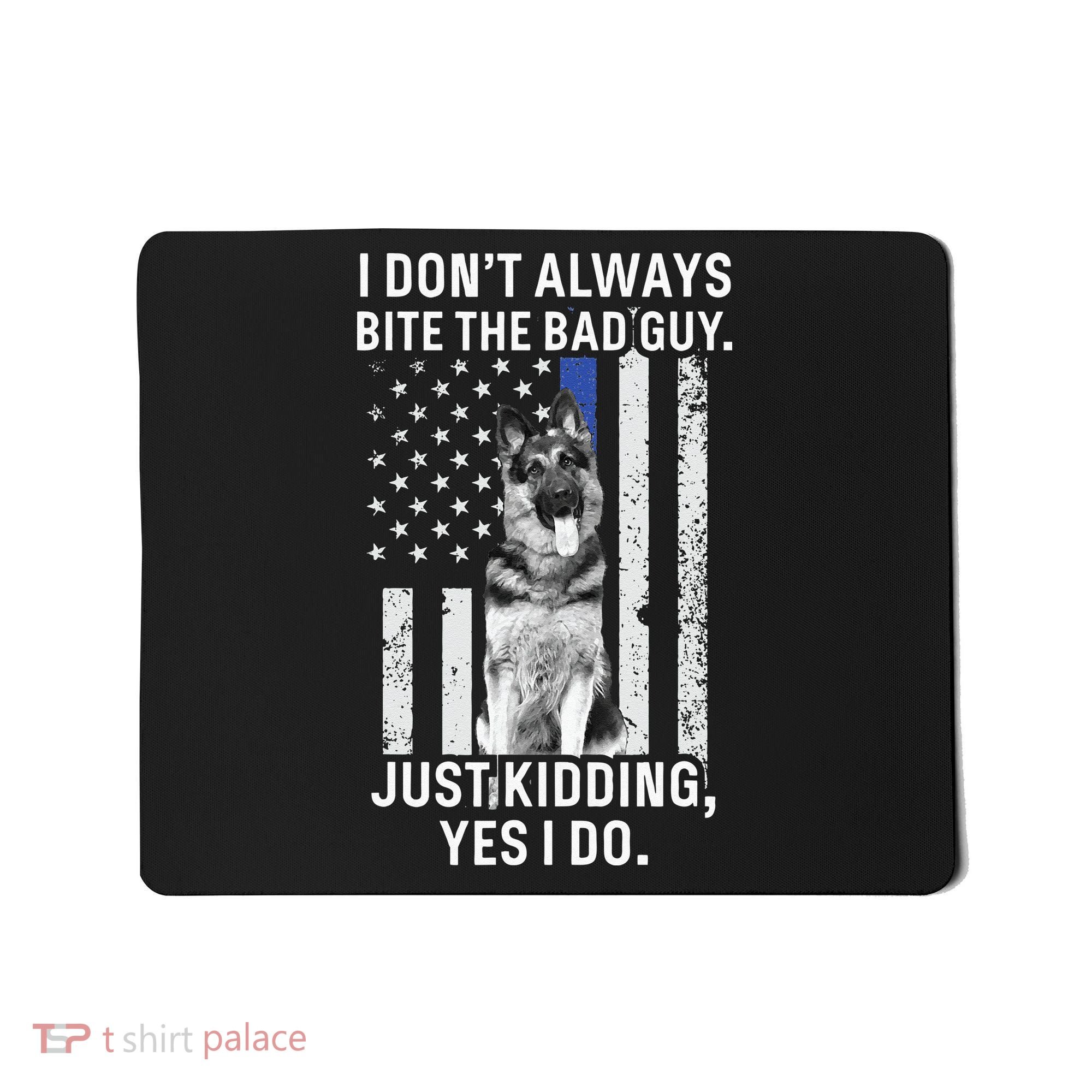 K9 Police Officer German Shepherd Funny Thin Blue Line Mousepad