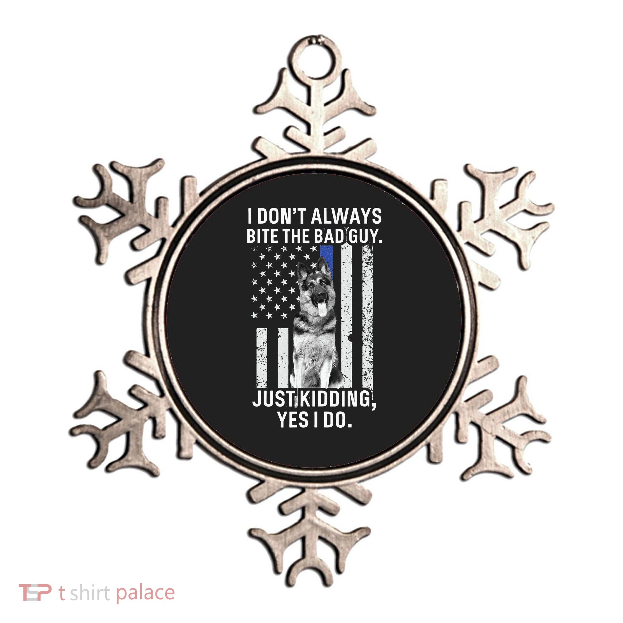 K9 Police Officer German Shepherd Funny Thin Blue Line Ornament