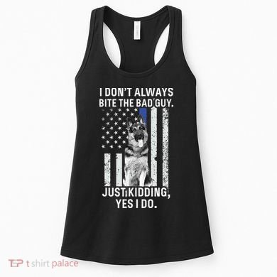 K9 Police Officer German Shepherd Funny Thin Blue Line Women's Tank Top