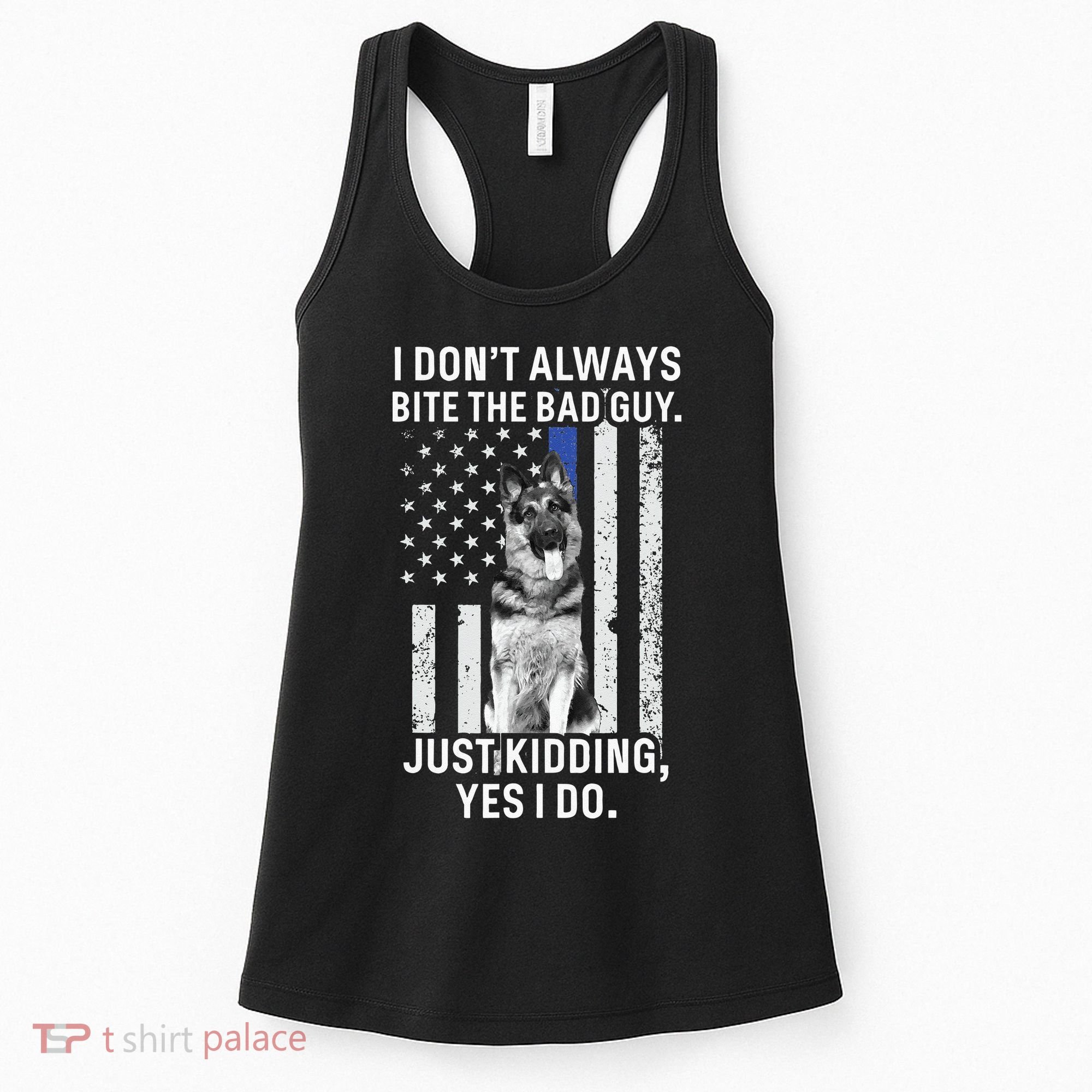 K9 Police Officer German Shepherd Funny Thin Blue Line Women's Tank Top