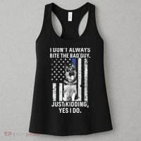 K9 Police Officer German Shepherd Funny Thin Blue Line Women's Tank Top thumb 3