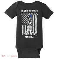 K9 Police Officer German Shepherd Funny Thin Blue Line Baby Bodysuit thumb 0