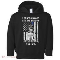 K9 Police Officer German Shepherd Funny Thin Blue Line Toddler Hoodie thumb 0