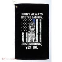 K9 Police Officer German Shepherd Funny Thin Blue Line Golf Towel thumb 0