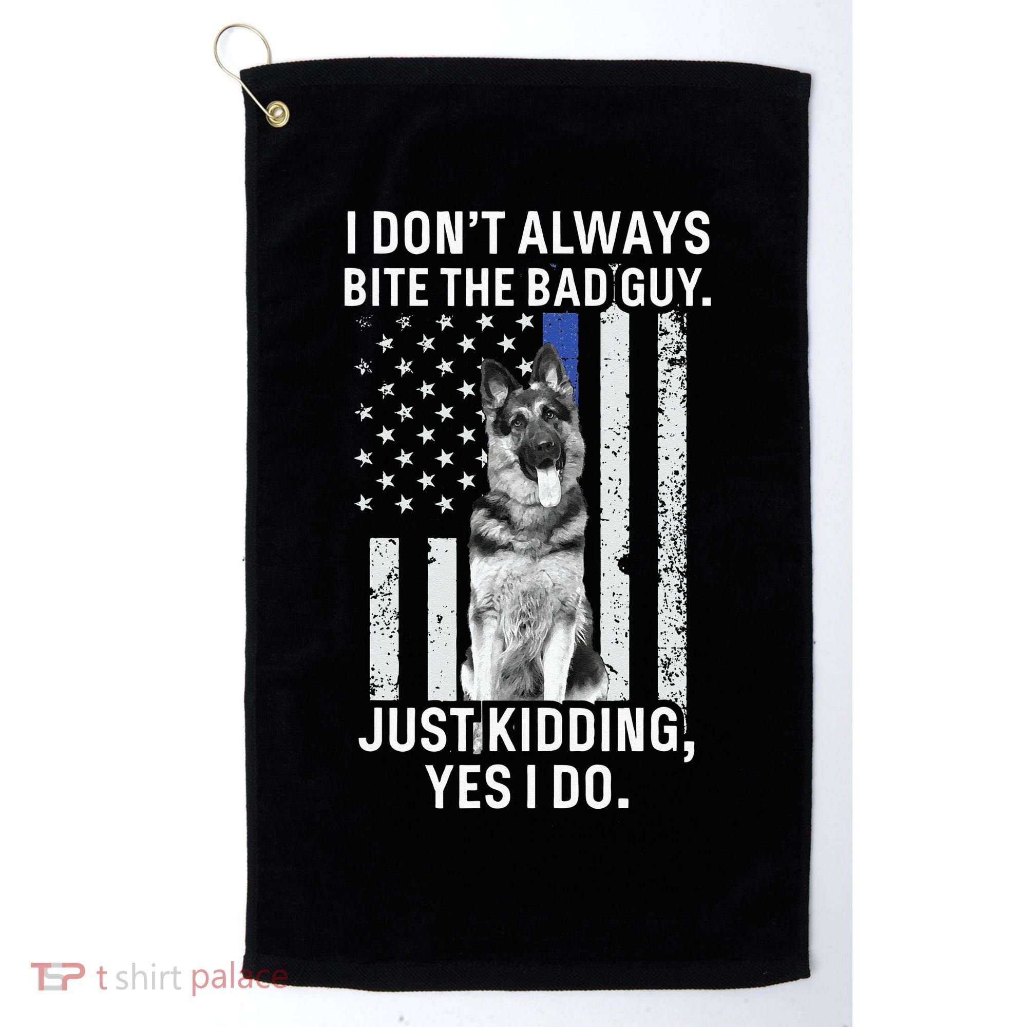 K9 Police Officer German Shepherd Funny Thin Blue Line Golf Towel
