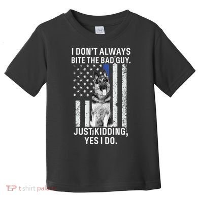 K9 Police Officer German Shepherd Funny Thin Blue Line Toddler T-Shirt