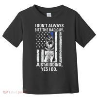 K9 Police Officer German Shepherd Funny Thin Blue Line Toddler T-Shirt thumb 0