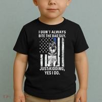 K9 Police Officer German Shepherd Funny Thin Blue Line Toddler T-Shirt thumb 2