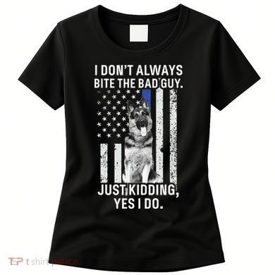 K9 Police Officer German Shepherd Funny Thin Blue Line Women's T-Shirt