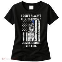 K9 Police Officer German Shepherd Funny Thin Blue Line Women's T-Shirt thumb 0
