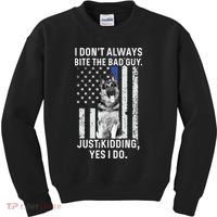 K9 Police Officer German Shepherd Funny Thin Blue Line Kids Sweatshirt thumb 0