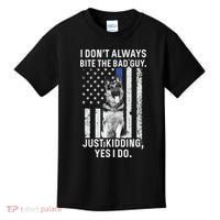 K9 Police Officer German Shepherd Funny Thin Blue Line Kids T-Shirt thumb 0