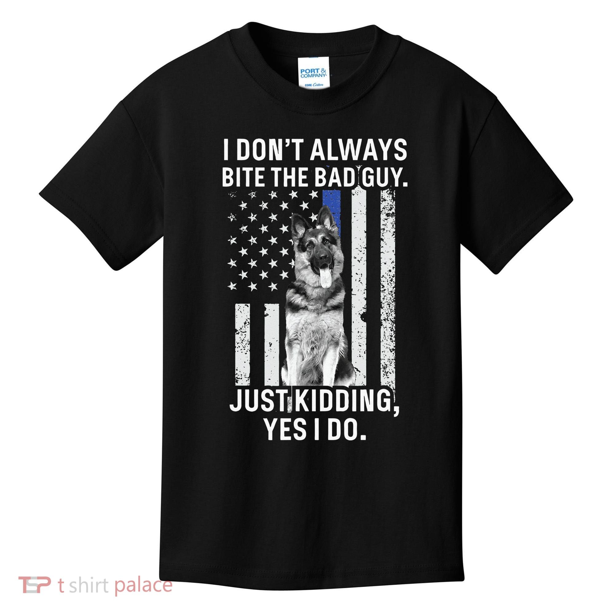 K9 Police Officer German Shepherd Funny Thin Blue Line Kids T-Shirt