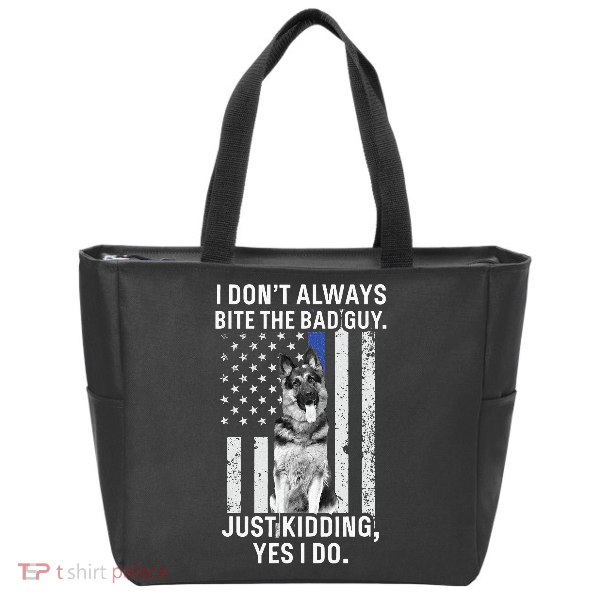 K9 Police Officer German Shepherd Funny Thin Blue Line Tote Bag