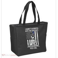 K9 Police Officer German Shepherd Funny Thin Blue Line Tote Bag thumb 2