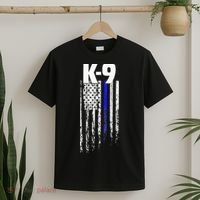 K9 Police Officer USA Flag LEO Cops Law Enforcement T-Shirt thumb 2