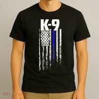 K9 Police Officer USA Flag LEO Cops Law Enforcement T-Shirt thumb 3