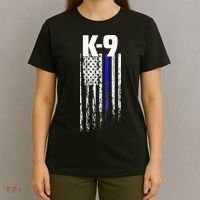 K9 Police Officer USA Flag LEO Cops Law Enforcement T-Shirt thumb 4
