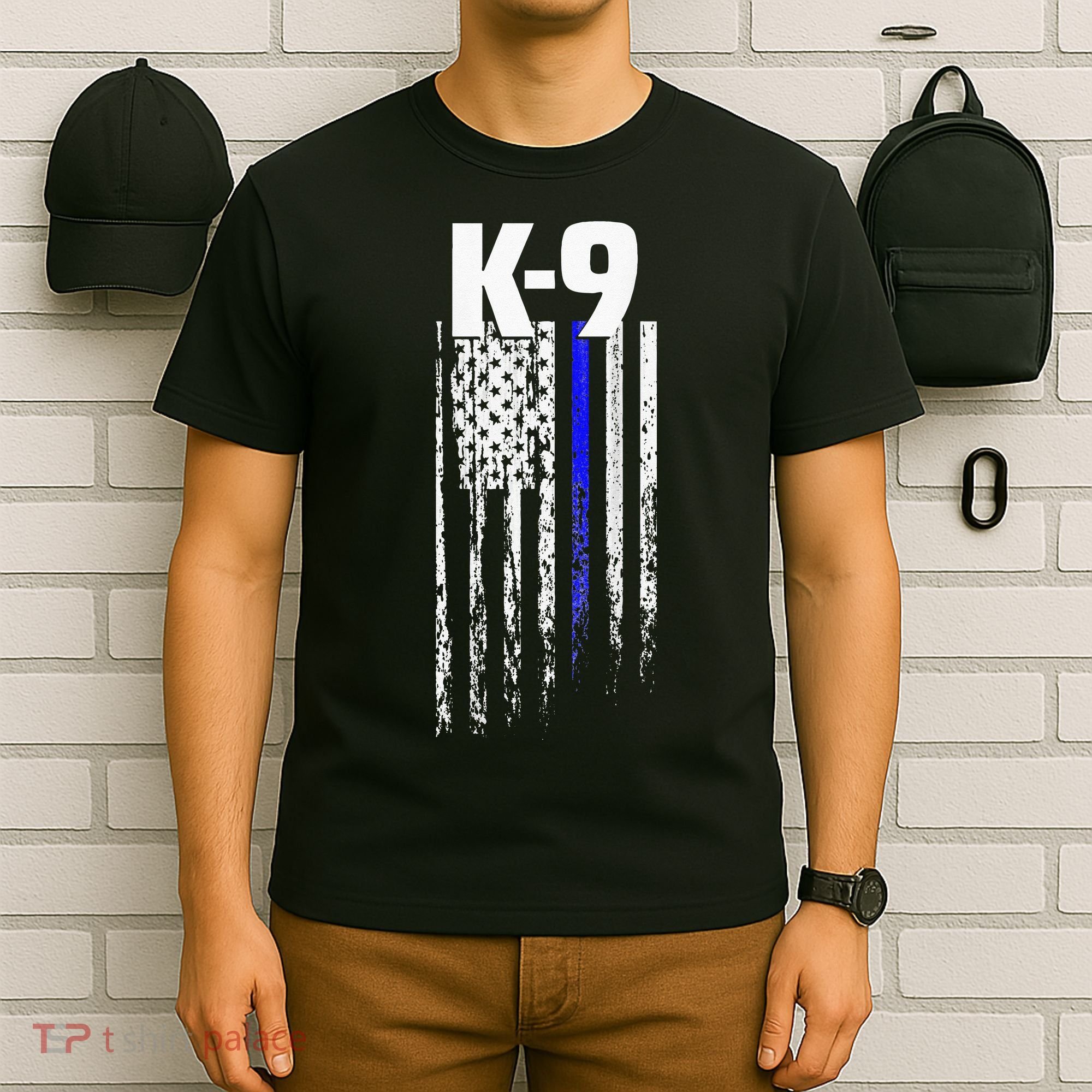 K9 Police Officer USA Flag LEO Cops Law Enforcement T-Shirt