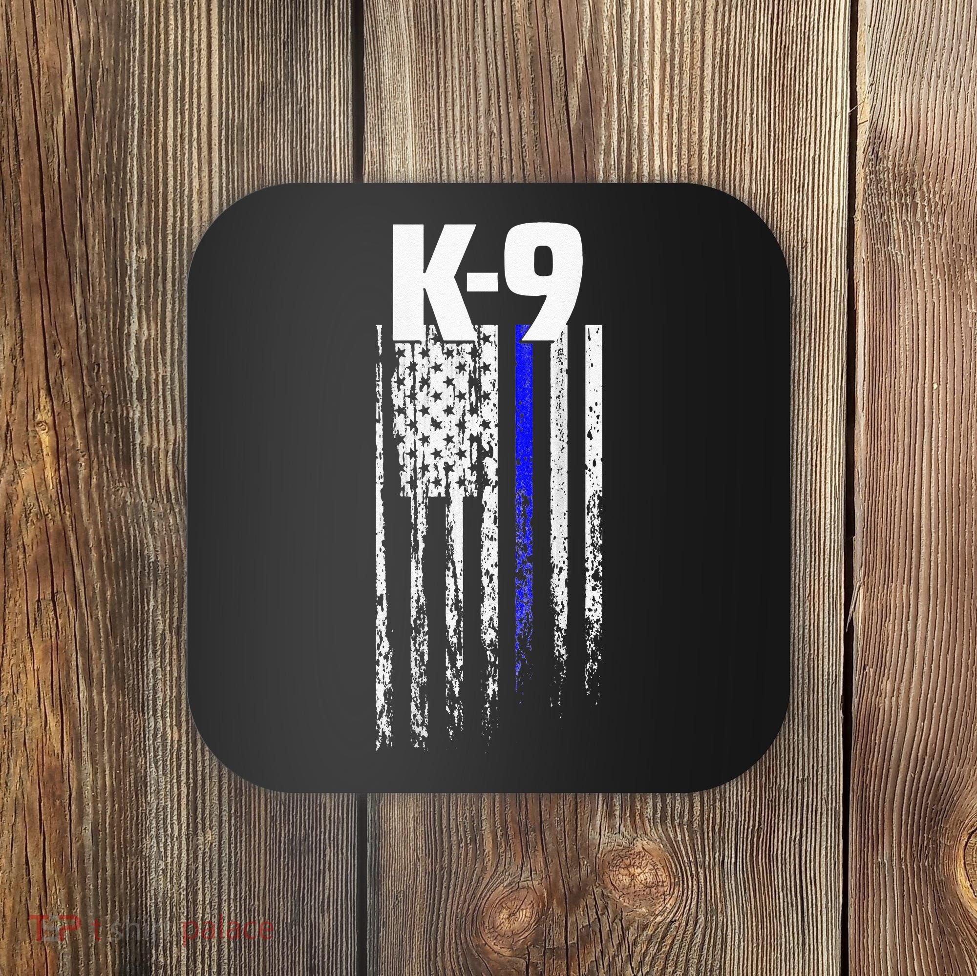 K9 Police Officer USA Flag LEO Cops Law Enforcement Coaster