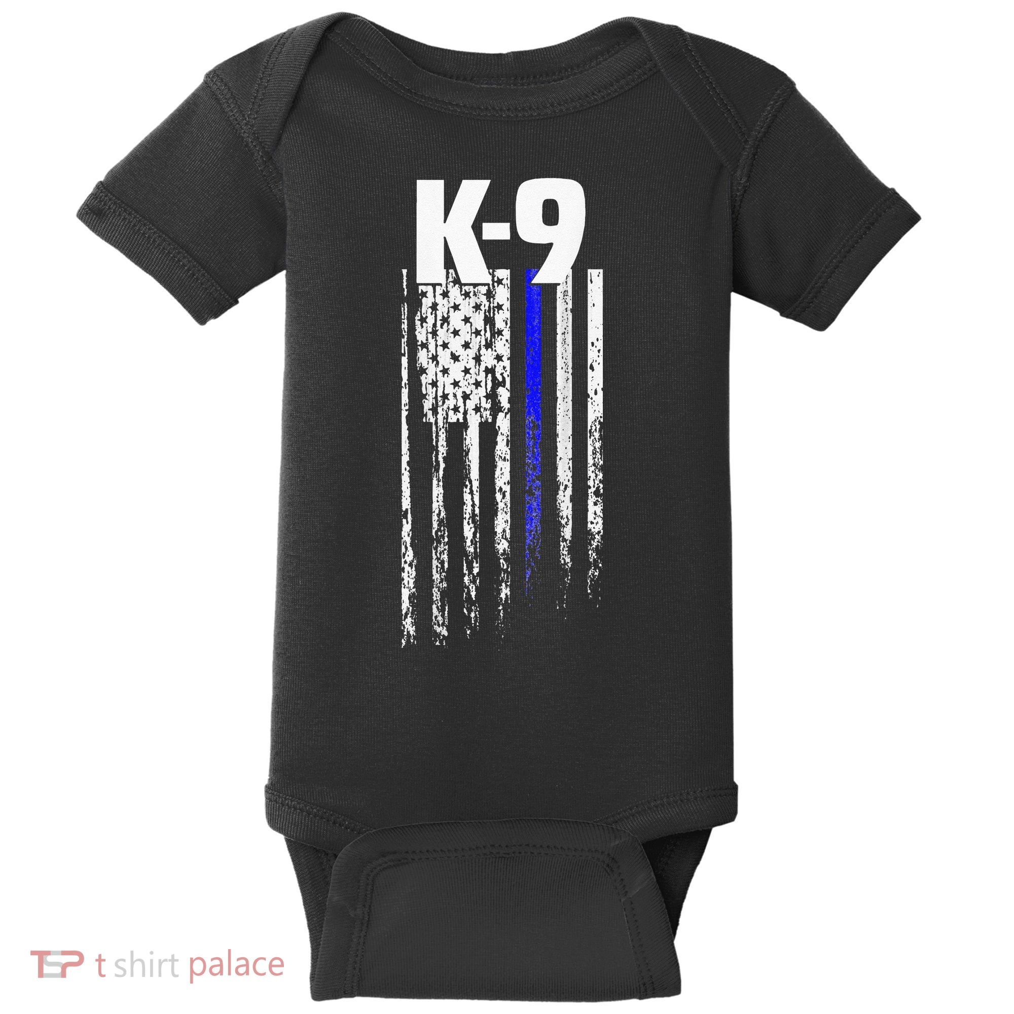 K9 Police Officer USA Flag LEO Cops Law Enforcement Baby Bodysuit
