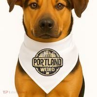 Keep Portland Oregon Weird Funny USA-Made Doggie Bandana thumb 1