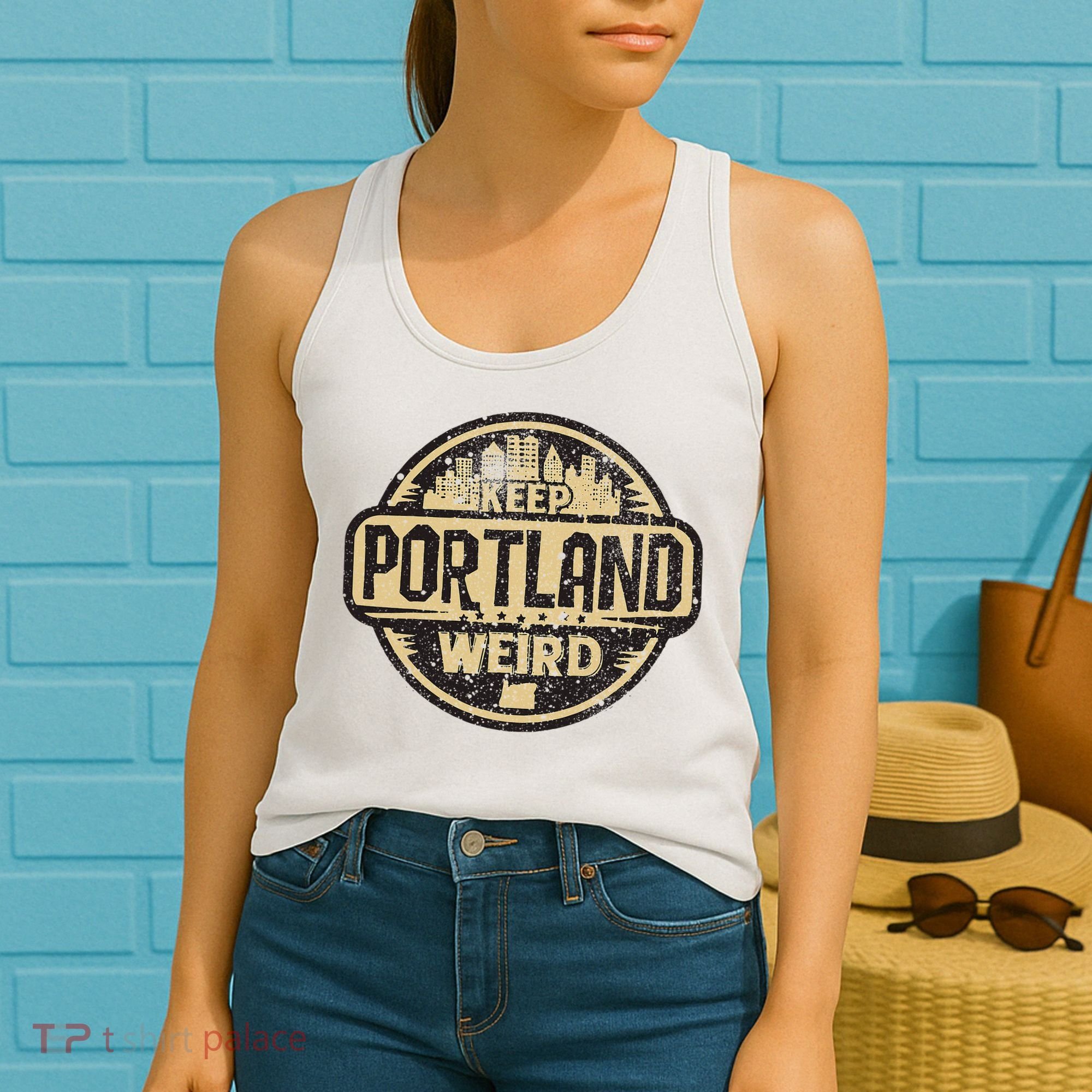 Keep Portland Oregon Weird Funny Women's Tank Top
