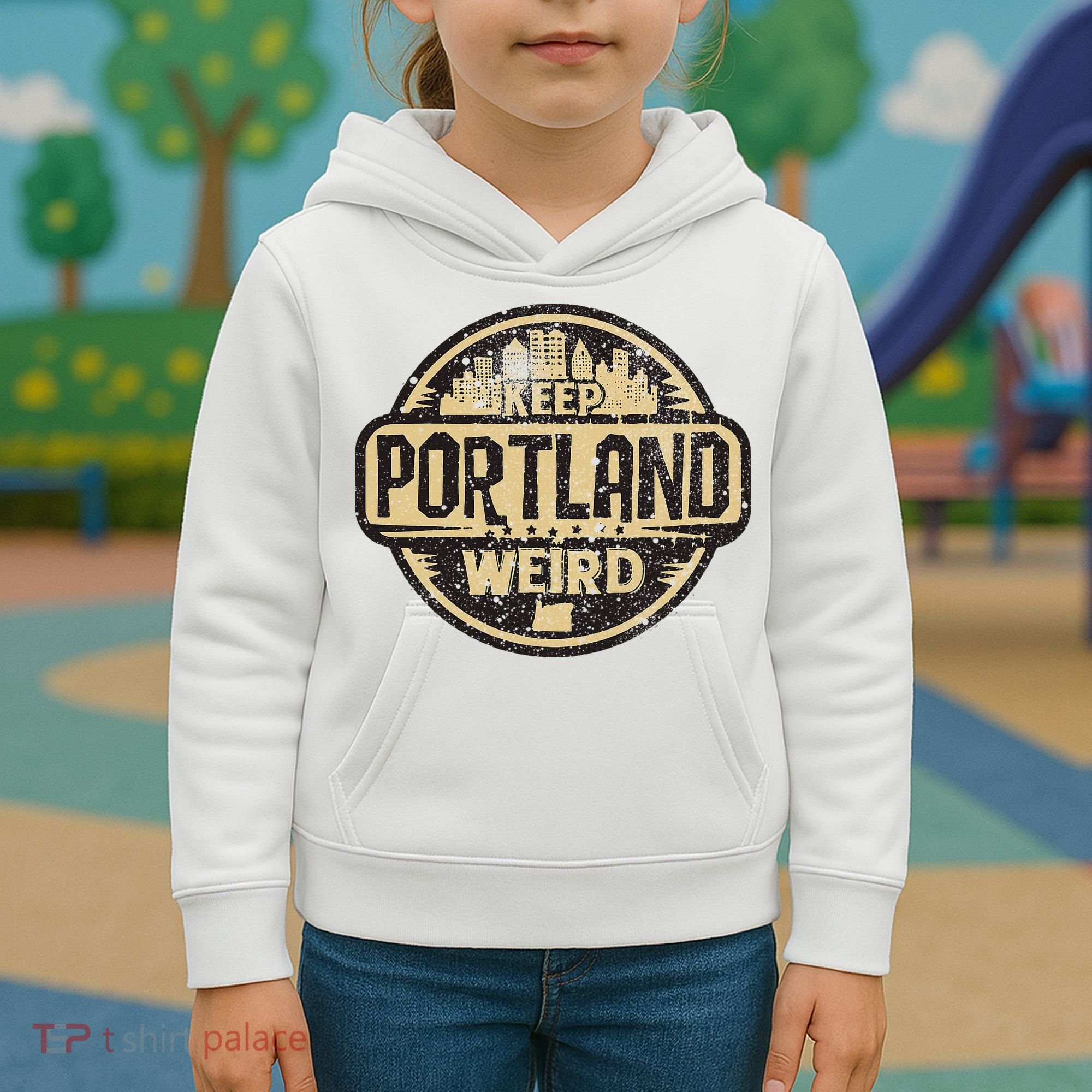 Keep Portland Oregon Weird Funny Kids Hoodie