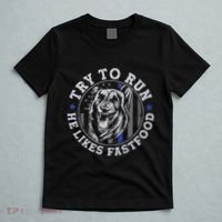 K9 Police Officer Blue Line Try To Run K9 Police Dog T-Shirt thumb 5