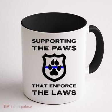 K9 Police Officer Support Supporting Paws That Enforce Laws Coffee Mug back