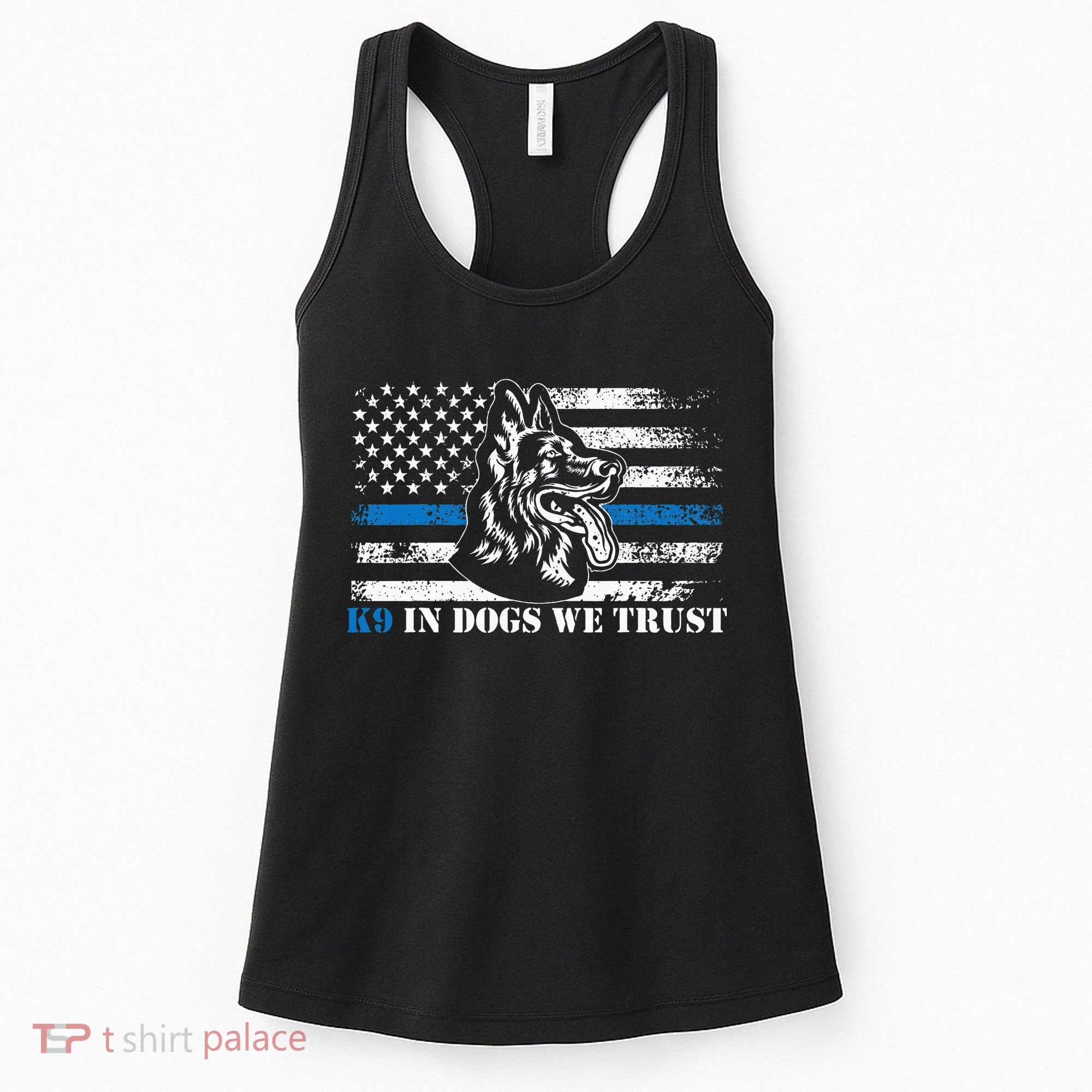 K9 Police Officer Blue Line We Trust K9 Police Dog Women's Tank Top