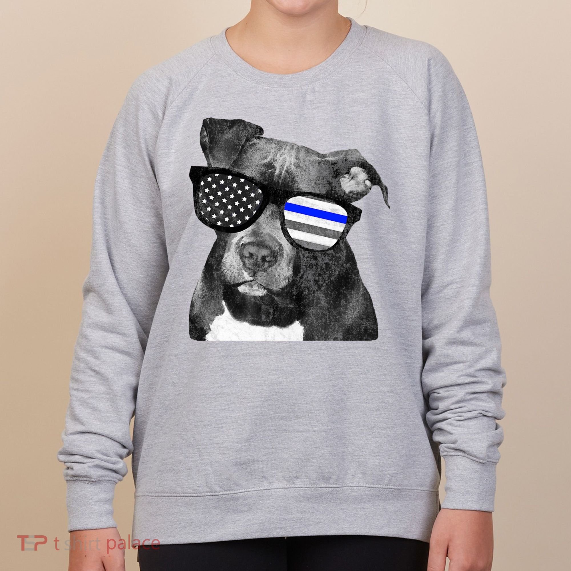 K9 Police Officer Police Pitbull Thin Blue Line Premium Women's Sweatshirt