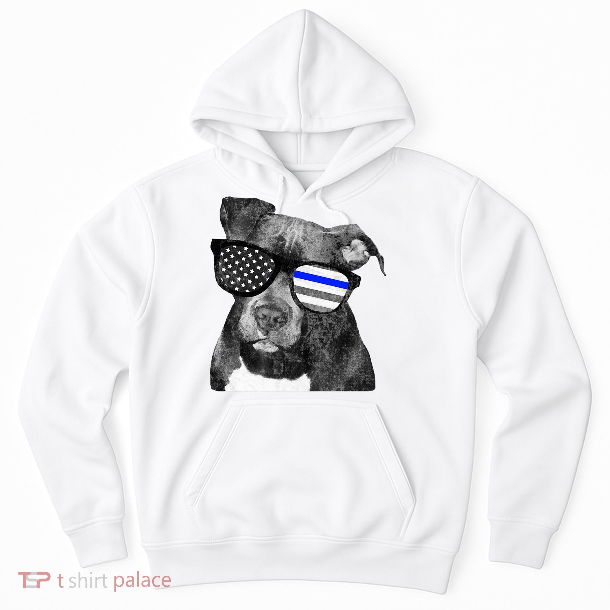 K9 Police Officer Police Pitbull Thin Blue Line Premium Hoodie