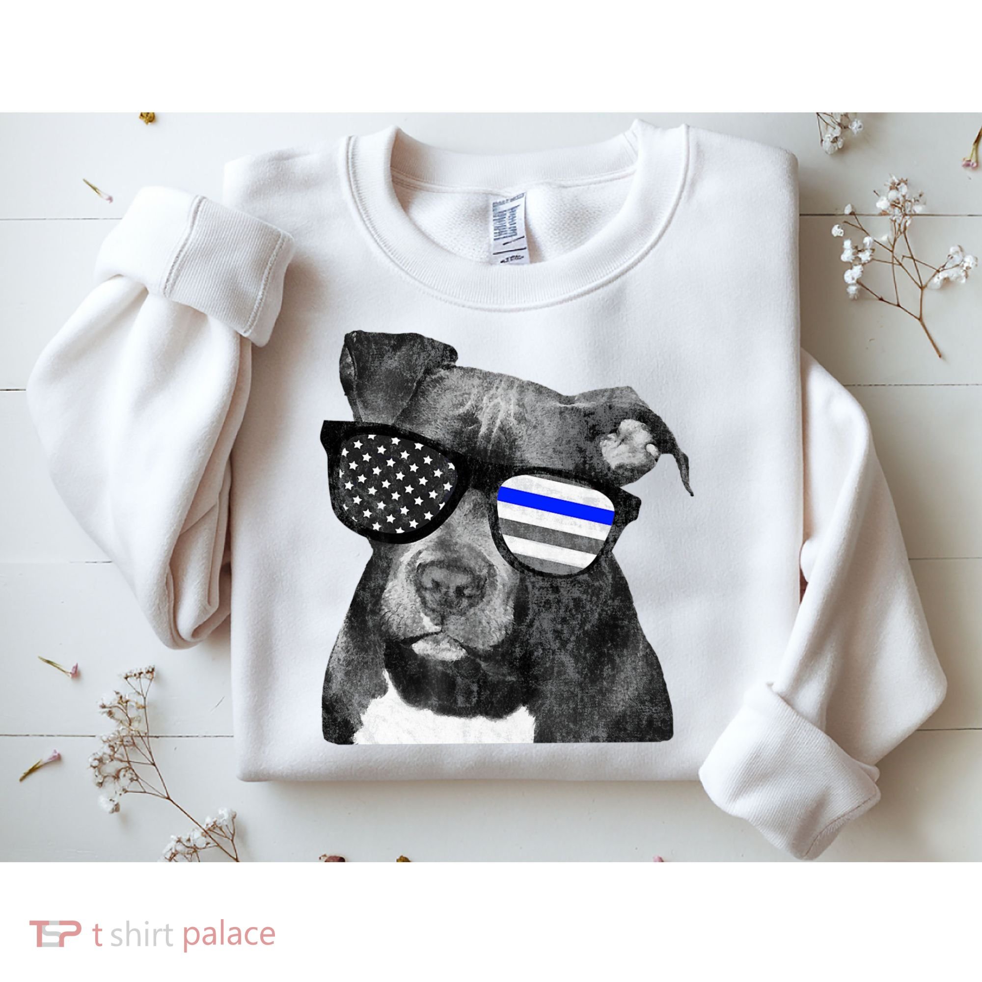 K9 Police Officer Police Pitbull Thin Blue Line Premium Sweatshirt